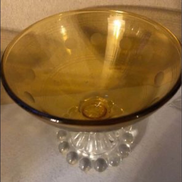 3 Vintage Anchor Hocking Boopie Amber Crystal Glass Sherbet Dessert Dishes Cups - Picture 4 of 4